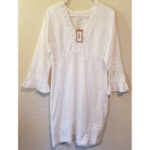 Aspiga White Primrose Organic Cotton Lace Kaftan Sz XS NWT